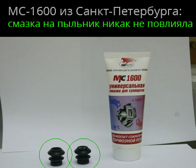 Смазка МС-1600 смазка для суппортов, не влияет на пыльники